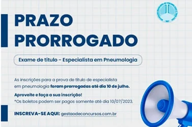 Prazo prorrogado para o Exame de Título - Especialista em Pneumologia